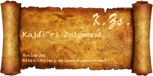 Kajári Zsigmond névjegykártya